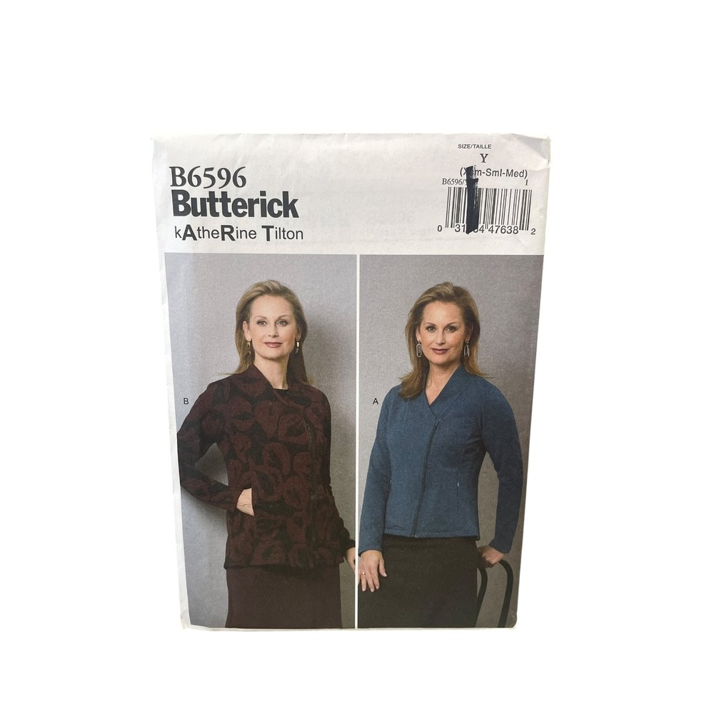 Butterick B6596 Misses' Jacket Size Y (XS-S-M) Katherine Tilton Asymmetric Zip